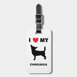 Étiquette À Bagage "J'étiquette de bagage aime mon chiwawa"