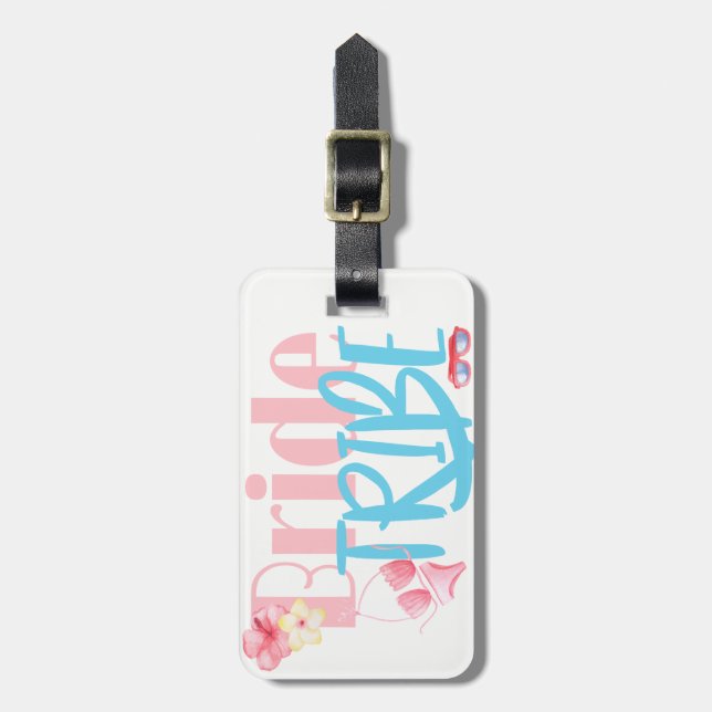 Étiquette À Bagage Jeune mariée de plage - bikini et coquilles de (Devant Vertical)