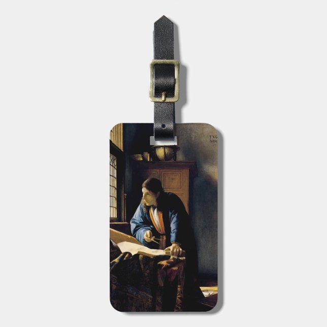 Étiquette À Bagage Johannes Vermeer - Le géographe (Devant Vertical)