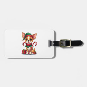 Étiquette À Bagage Joie de Noël de Chihuahua