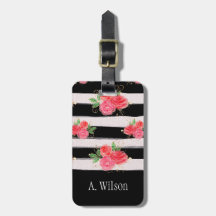 Joli accessoires de voyage tendance, fleurs de ros