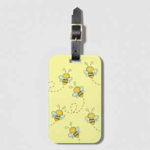 Étiquette À Bagage Joli Busy Bee Motif Jaune