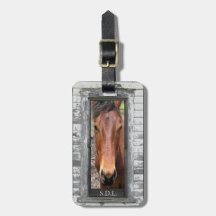 Étiquette À Bagage Joli cheval Brown, nom de la Personnaliser