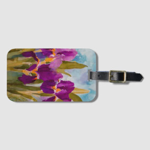 Étiquette À Bagage Joli iris violet, fine art floral