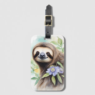 Étiquette À Bagage Joli joli Sloth Aquarelle peinture