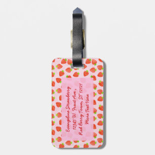 Étiquette À Bagage Joli Motif de crème de fraise