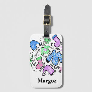Étiquette À Bagage Joli Noël Doux moche Doodles Motif