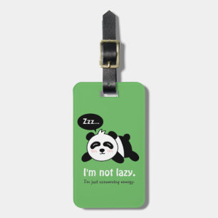 Étiquette À Bagage Joli panda endormi pas paresseux