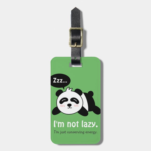 Étiquette À Bagage Joli panda endormi pas paresseux (Devant Vertical)
