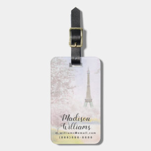 Étiquette À Bagage Joli Paris aux pastels