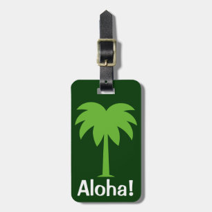 Étiquette À Bagage Joli porte-étiquette avec palmier Aloha!
