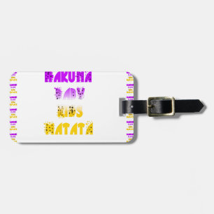 Étiquette À Bagage Joli violet et jaune Hakuna Matata bébé enfants G