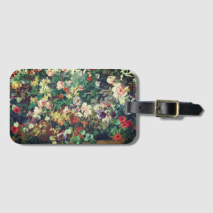 Étiquette À Bagage jolie peinture florale de fleurs colorées vintage
