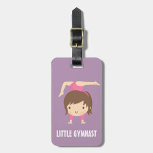 Étiquette À Bagage Jolie Petite Fille Gymnaste Pose de Gymnastique