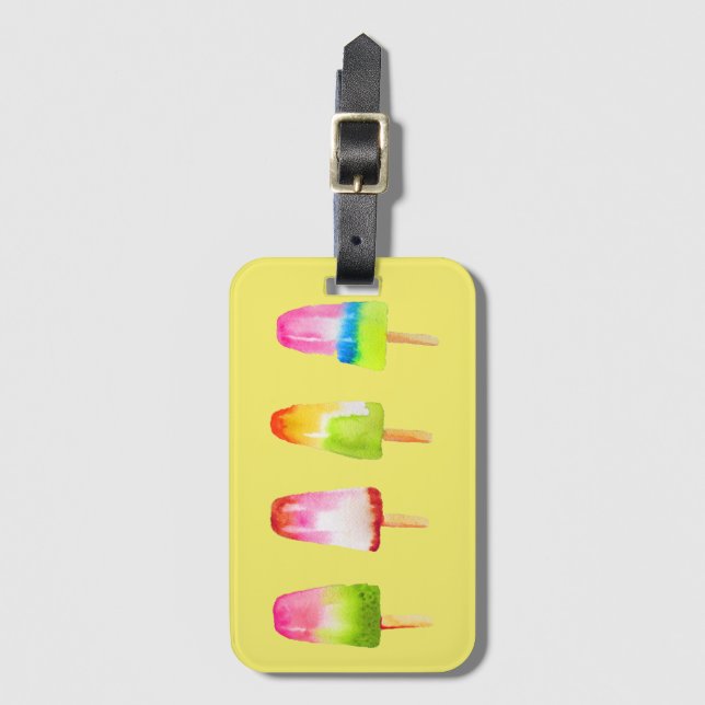 Étiquette À Bagage Jolie popsicle Vacances d'été (Devant Vertical)