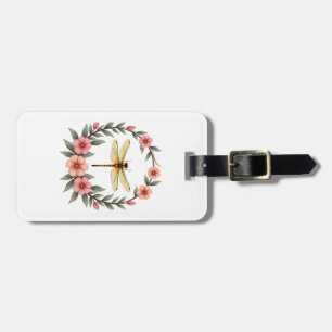 Étiquette À Bagage Jolies Filles Cottagecore Floral Libellule Esthéti