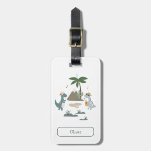 Étiquette À Bagage Jolis dinosaures Enfants Voyage Personnalisé Dessi