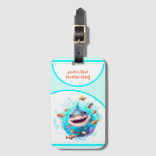 Étiquette À Bagage Jote Shark Vacances d'été Garçon personnalisé