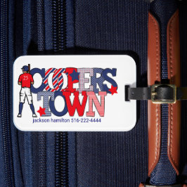 Étiquette À Bagage Joueur de baseball de Cooperstown / Coutume patrio