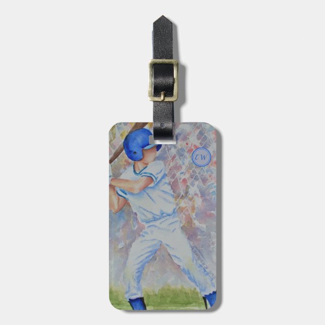 Étiquette À Bagage Joueur de baseball PERSONNALISÉ (Devant Vertical)