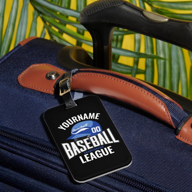 Étiquette À Bagage Joueur de baseball personnalisé NOM Équipe Champ C (Insitu Rectoal 1)