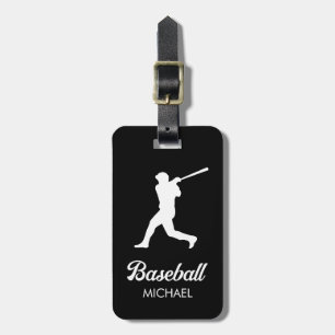 Étiquette À Bagage Joueur de baseball personnalisé tendance Noir