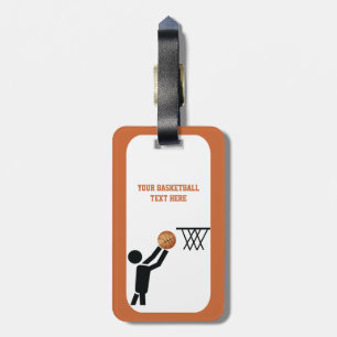 Étiquette À Bagage Joueur de basket-ball avec balle personnalisée