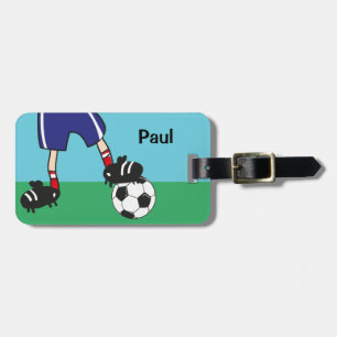 Étiquette À Bagage Joueur de football de soccer personnalisé