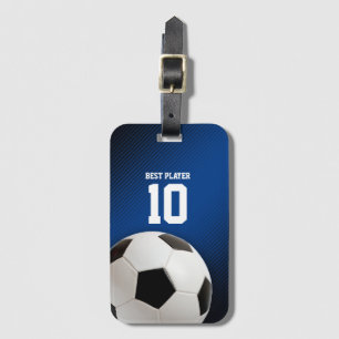 Étiquette À Bagage Joueur de football du football   le meilleur non