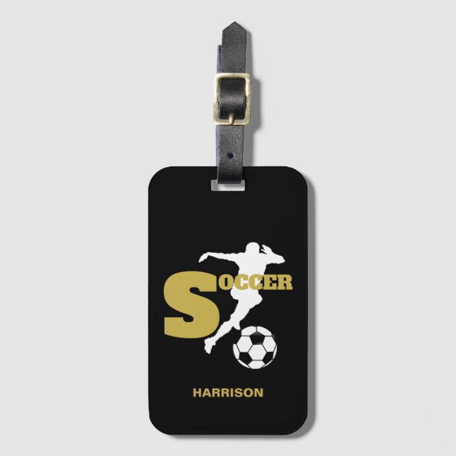 Étiquette À Bagage Joueur de football Graphique personnalisé (Devant Vertical)