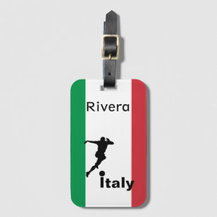 Étiquette À Bagage Joueur de football, Italie personnalisable