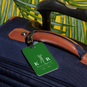 Étiquette À Bagage Joueur de golf Cool Classe Monogramme