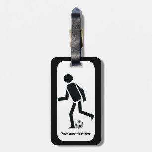 Étiquette À Bagage Joueur de soccer et balle cadeau personnalisé