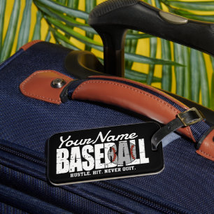 Étiquette À Bagage Joueur d'équipe de baseball rétro AJOUTER NOM Pins