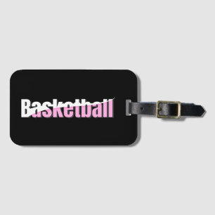Étiquette À Bagage Joueuse de basket-ball de fille Typographie rose