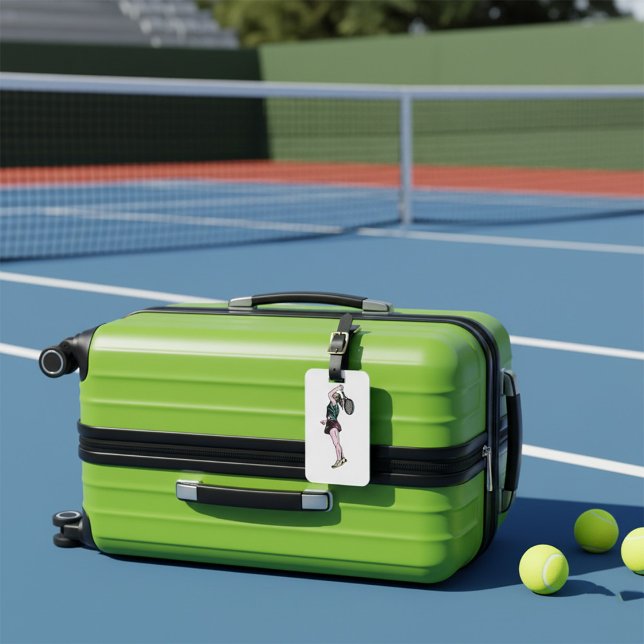 Étiquette À Bagage Joueuse de tennis (Créateur téléchargé)