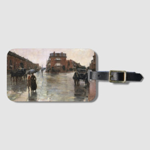 Étiquette À Bagage Jour de pluie, Boston par Frederick Childe Hassam