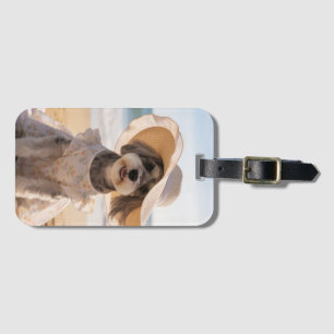Étiquette À Bagage Journée de la plage du Schnauzer