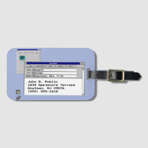 Étiquette À Bagage Joyeux Anniversaire Personnalisé Windows 95 Thème