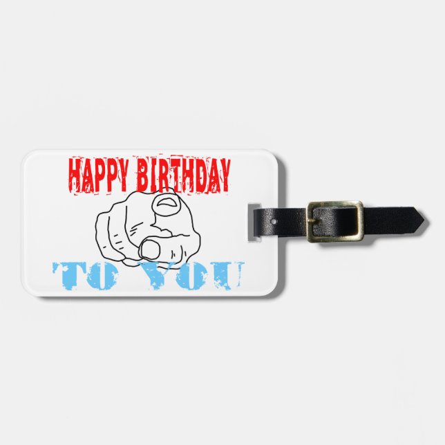 Étiquette À Bagage Joyeux Anniversaire Pour Vous (Devant horizontal)