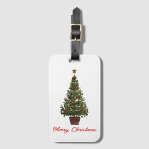 Étiquette À Bagage Joyeux Noël. Sapin de Noël