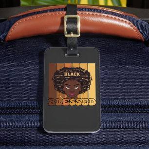 Étiquette À Bagage Junetdix Melanin Black African American Girl