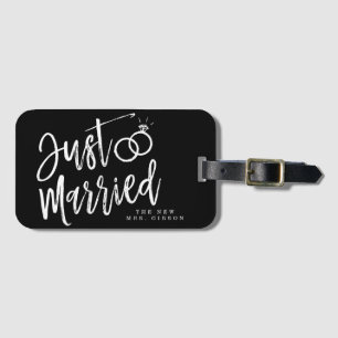 Étiquette À Bagage Juste manuscrit marié personnalisé