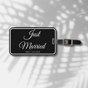 Étiquette À Bagage Juste Marié Personnalisé Mariage Lune de Miel Cade