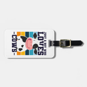 Étiquette À Bagage Juste Un Garçon Qui Aime Les Vaches