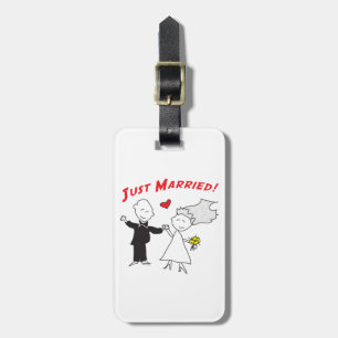 Étiquette À Bagage Juste un Mariage marié