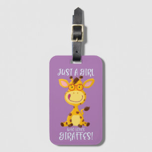 Étiquette À Bagage Juste Une Fille Qui Aime Les Giraffes !
