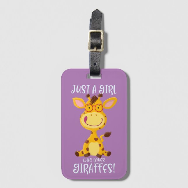 Étiquette À Bagage Juste Une Fille Qui Aime Les Giraffes ! (Devant Vertical)