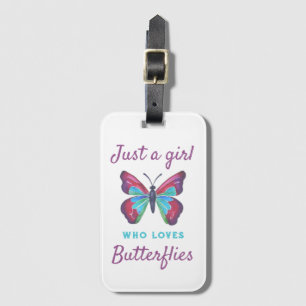 Étiquette À Bagage Juste une fille qui aime les papillons