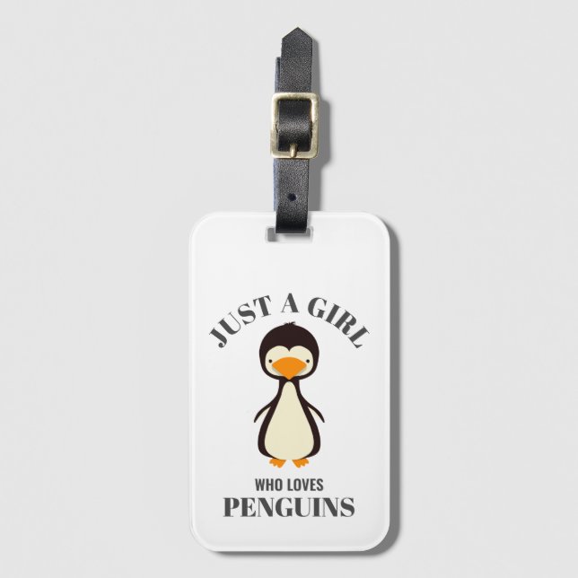 Étiquette À Bagage Juste une fille qui aime les pingouins (Devant Vertical)